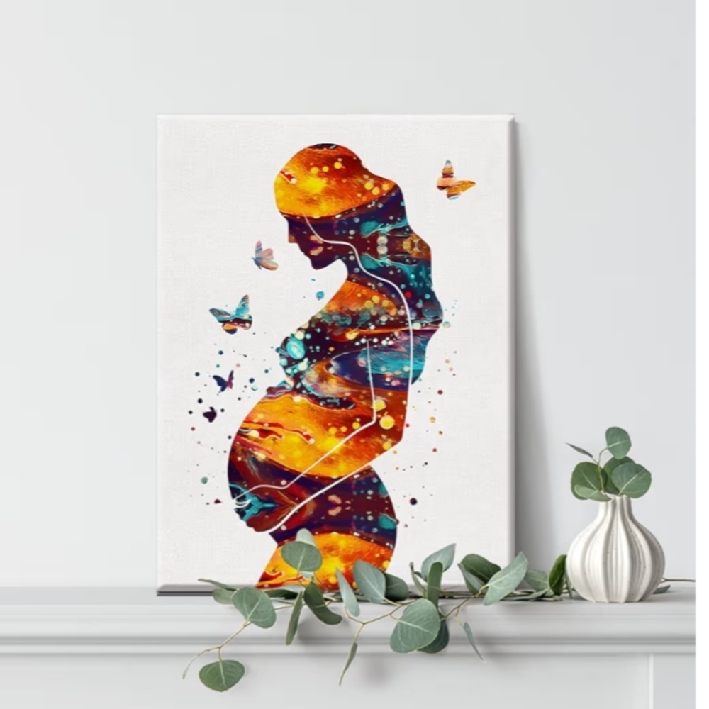 New Beautiful Colorful Abstract Maternity Canvas Art